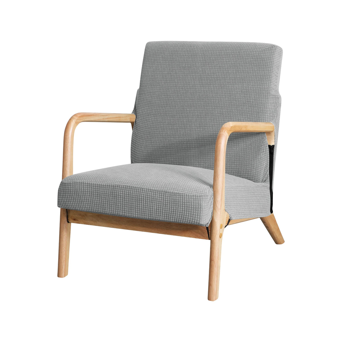 housses fauteuil moderne gris carreaux stretch résistante eau fermeture éclair décoration maison simple