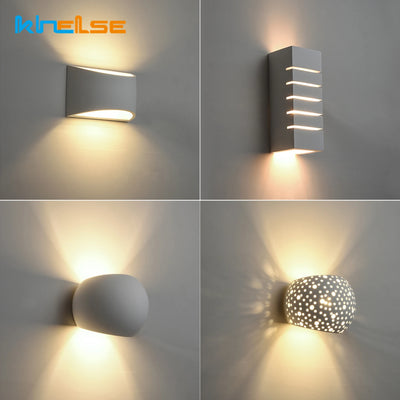 Applique murale en plâtre design moderne G9 LED blanc