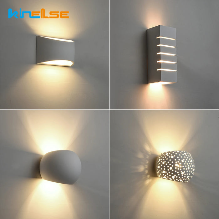 Applique murale en plâtre design moderne G9 LED blanc