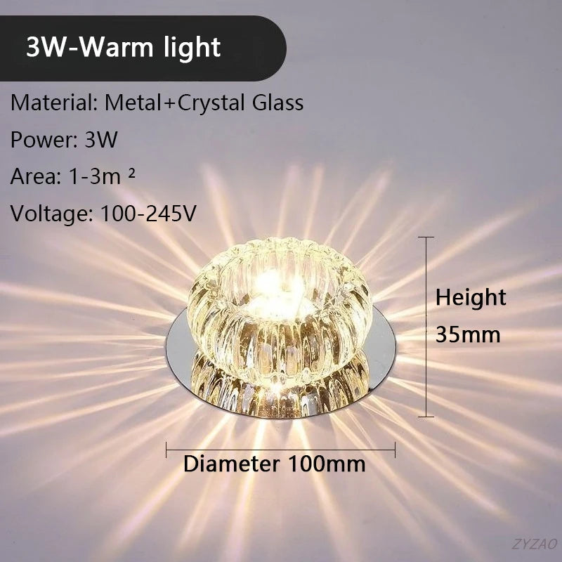 spot led moderne verre transparent argenté effet brillant lumineux surface