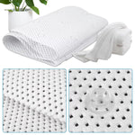tapis bain antidérapant bleu blanc coussin swan ventouses alvéolaire moderne salle bain