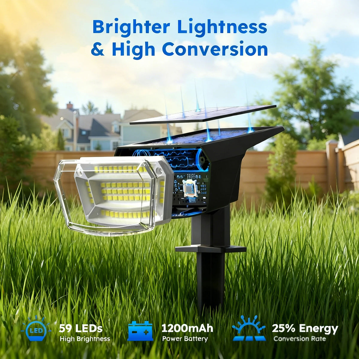 lumière solaire led ip65 59 ampoules noires moderne autonome énergie solaireextérieur decoration