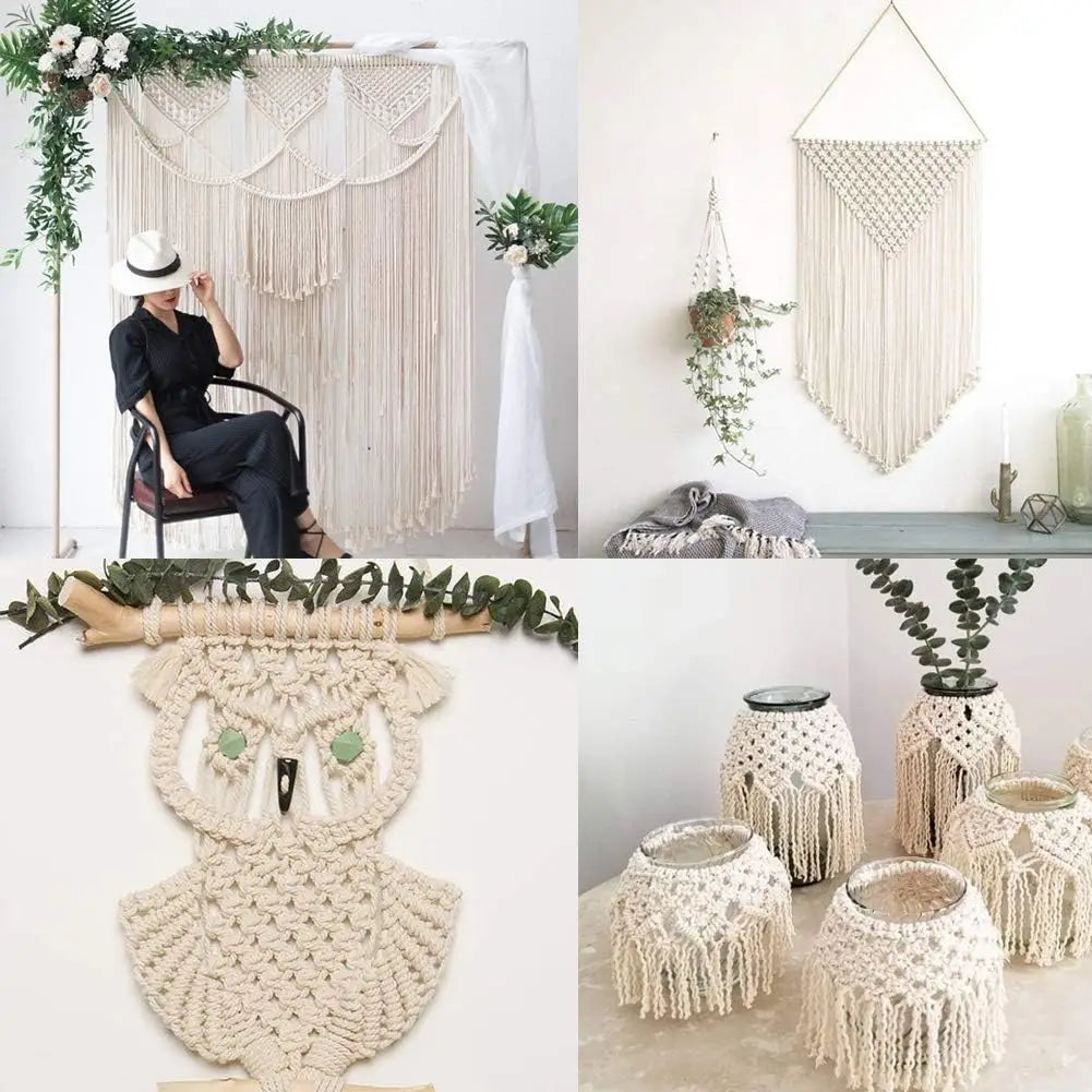 corde macramé coton blanc naturel tissage doux traditionnel artisanal 100m 200m