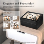 boîte montres rotative moderne compartiments rotatifs compartiments rangement bois noir beige
