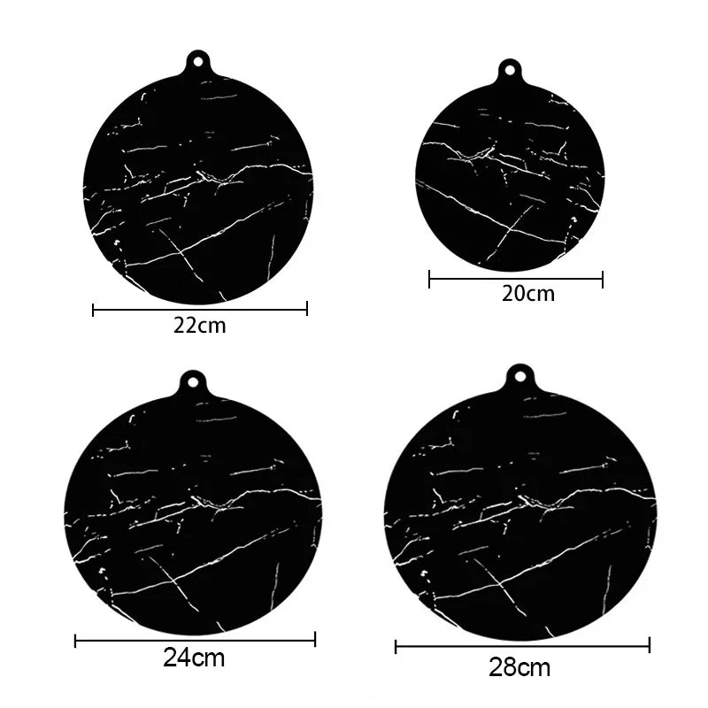 plaques protection induction silicone marbre noir moderne opaques 20cm 22cm 24cm 28cm