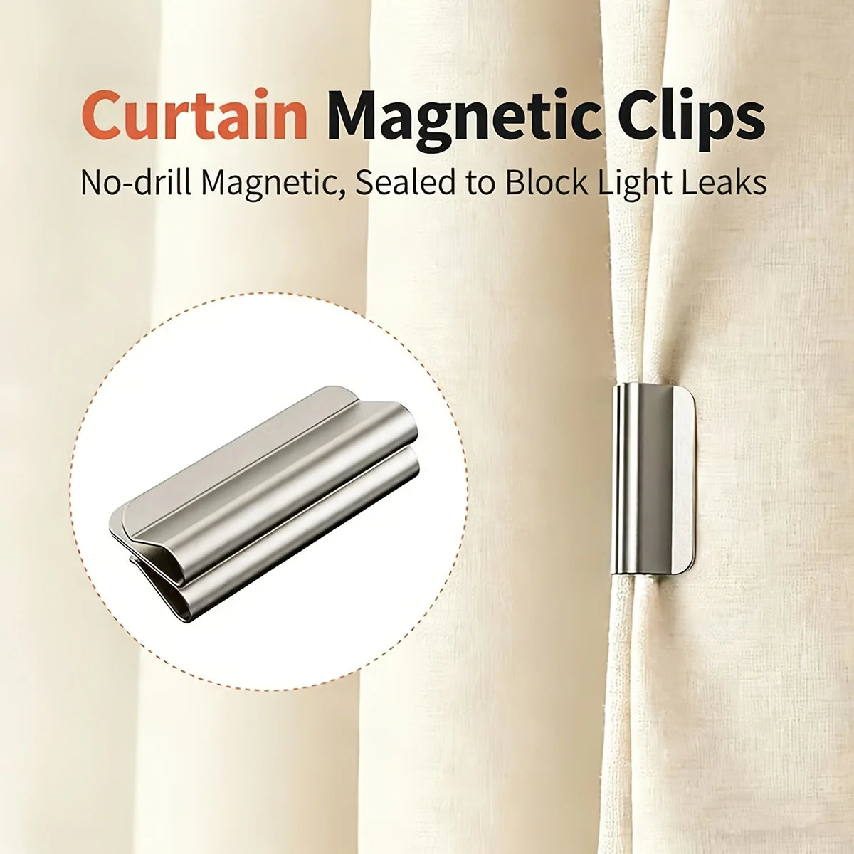 clips magnétiques rideaux argenté adhésif moderne minimaliste inoxydable détachable lumière fixe cặp 2PAIR