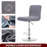 housse chaise haute tissu imperméable élasthanne polyester moderne gris uni ajustable