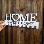 porte clés mural décoratif lettres cœur noir blanc moderne adhésif clés télécommande pendentifs