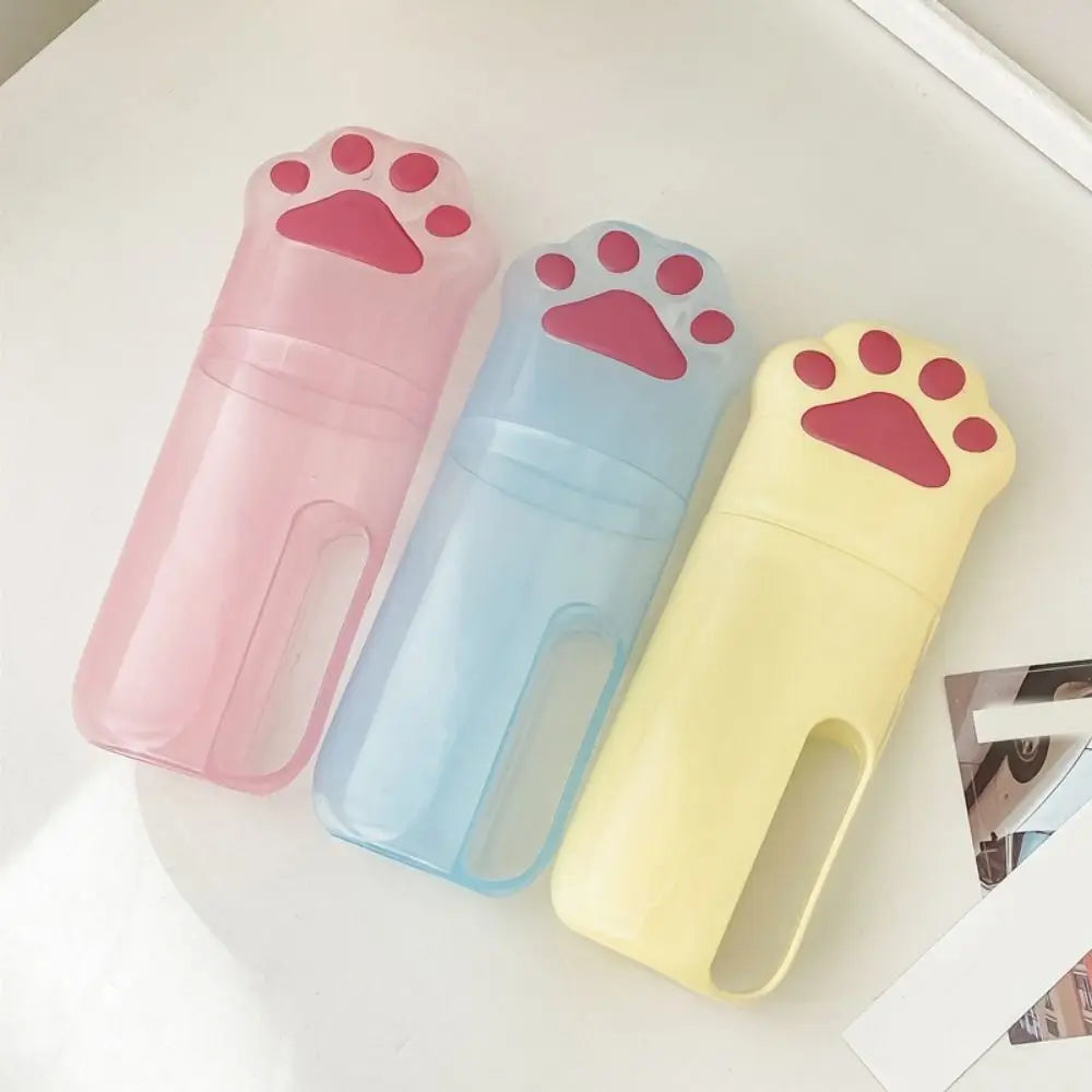 porte brosses dents tubes dentifrice motifs chats rose bleu beige adorable mignon enfantin translucent