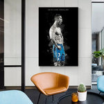 toile d'art moderne abstraite motif sportif bleu blanc noir sans cadre chambre salonPORTE AUXILIARES
