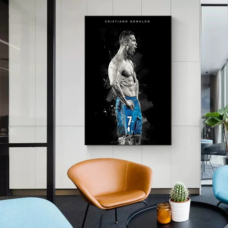 toile d'art moderne abstraite motif sportif bleu blanc noir sans cadre chambre salonPORTE AUXILIARES