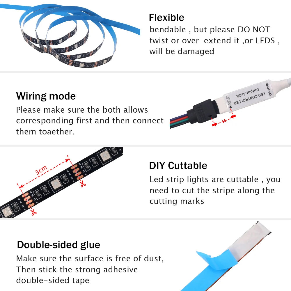 Télécommande du ruban LED avec boutons de contrôle