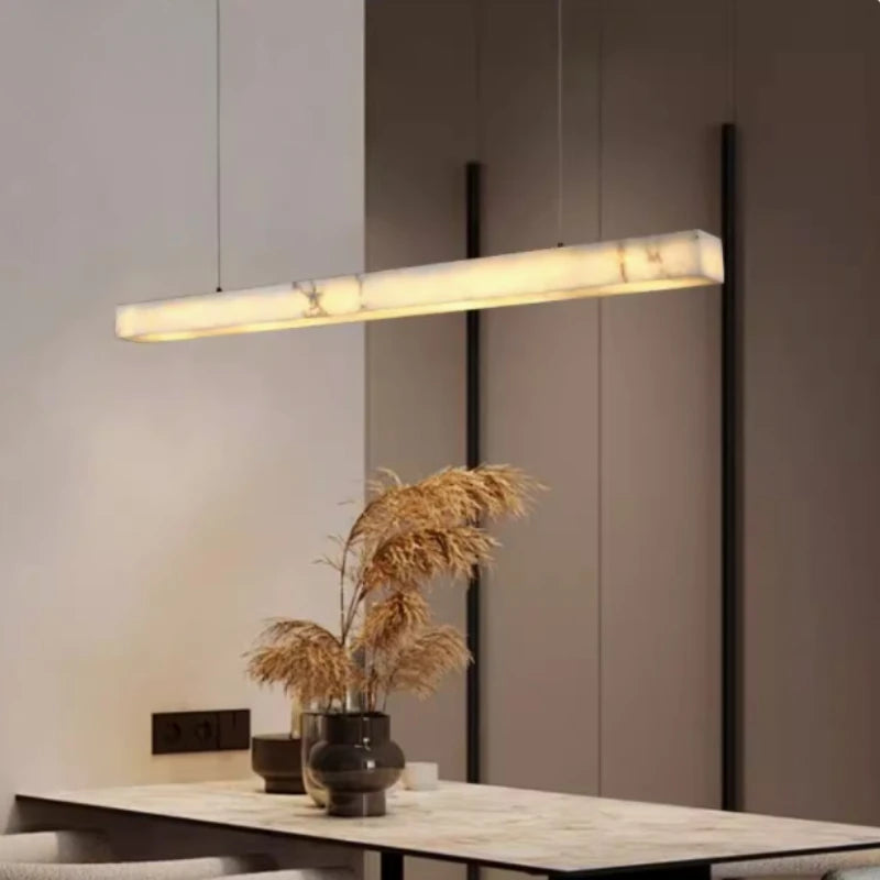 lampe suspendue marbre blanc moderne câble électrique 100cm opacité chambre salon