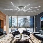 lustre moderne suspension ondulé pierre naturelle contemporain lumière blanche LED