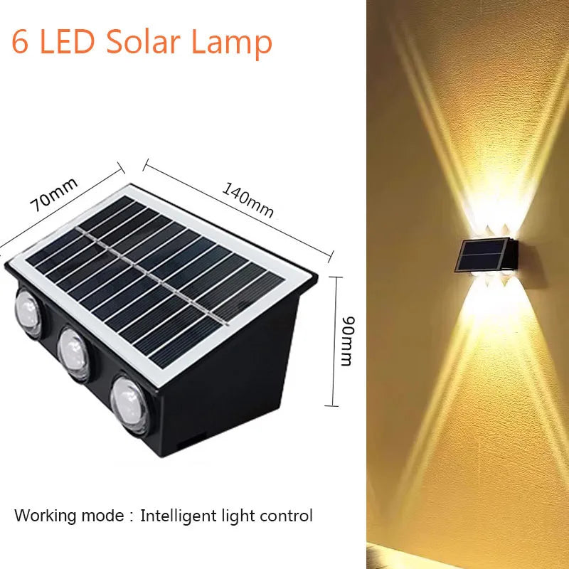 lampe murale solaire moderne led rgb jaune noir panneaux solaires texturés fixée mur