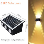 lampe murale solaire moderne led rgb jaune noir panneaux solaires texturés fixée mur
