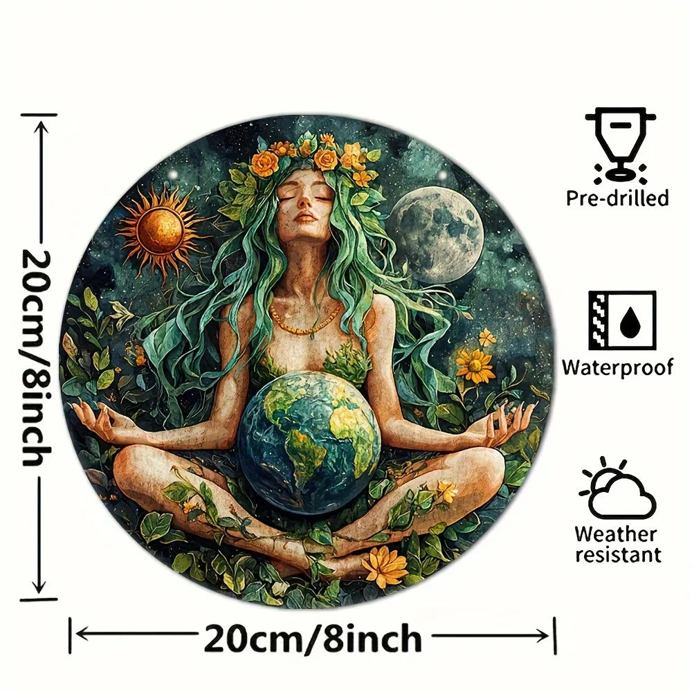 décoration murale bois médaille circulaire motifs floraux réaliste opacité fixations thème féminin