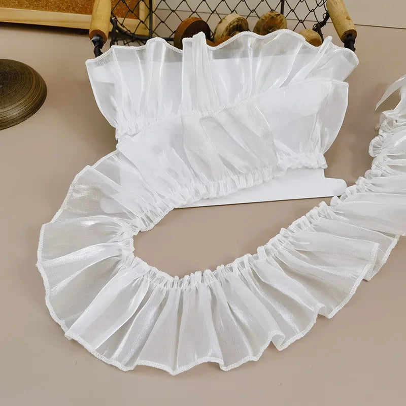 rubans plissés satinés polyester blanc rose violet bleu vert clips mariage élégants classiques