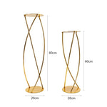 support floral métal or structure géométrique moderne 80cm 60cm decoration table fleurs artificielles