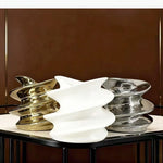 vase décoratif moderne argent brillant ondulé table fleurs transparent minimaliste