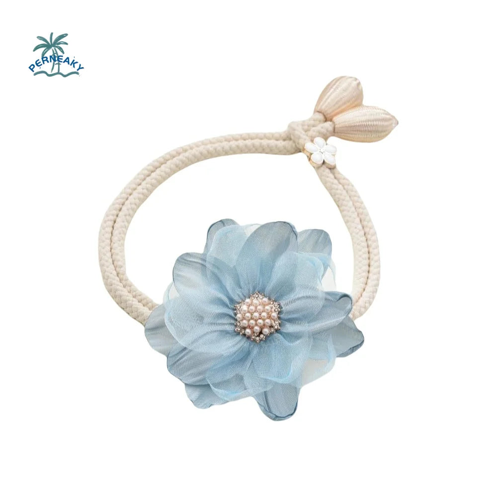 rideaux attaches fleurs décoratives beige bleu rouge rose noir tringle chambre coucher