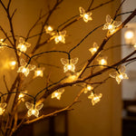 guirlande lumineuse solaire papillons transparents jaunes vertes bleues modernes modes étanches chambre salon