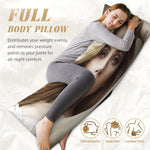 housse coussin corps entier photographie personne cheveux blondes 50x137cm polyester moderne blanc beige gris