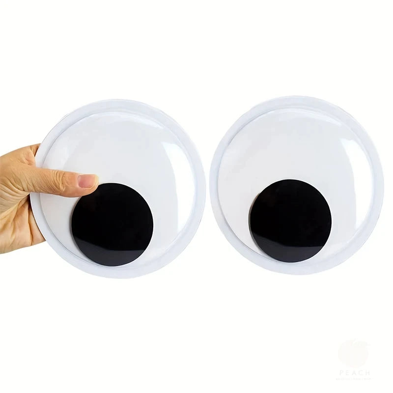 yeux artificiels blancs noirs adhésifs pvc ronds brillants classiques grandes petites