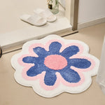 tapis sol décoratif fleurs motif moderne doux antidérapant intérieur salon salle bain cuisine
