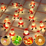 guirlande lumineuse noel personnage pere noel bonhomme neige renne jaune rouge ornement decoration festive