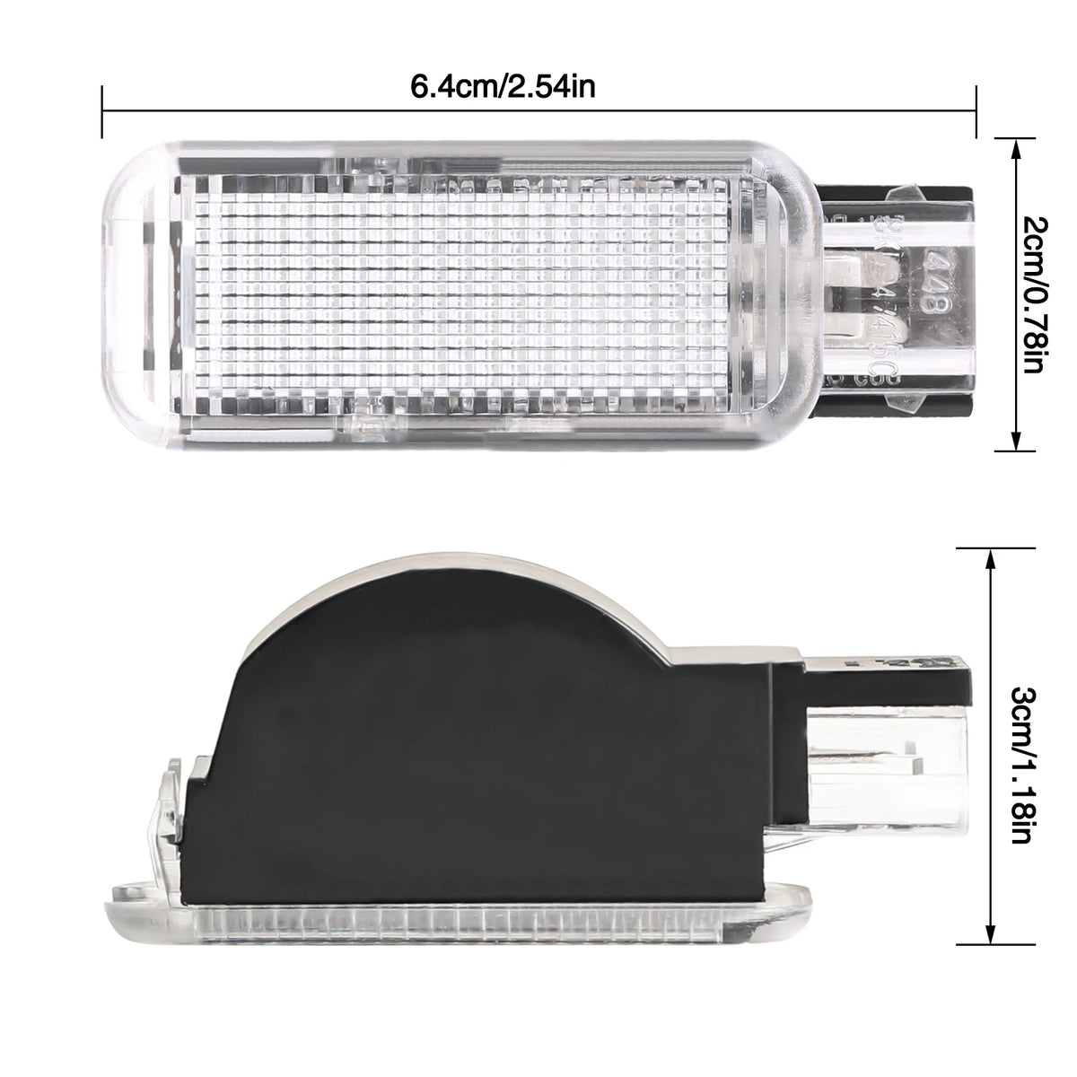 lampe led moderne noire transparente grille clips 12v 24v voiture intérieure bienvenue