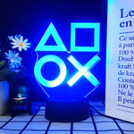 lampe led 3d manette jeu bleu vert violet jaune télécommande moderne