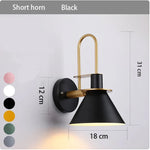 lampe murale moderne conique vis fixation noir blanc rose bleu marine jaune gris minimaliste