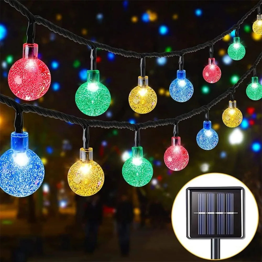 guirlande lumineuse solaire extérieure multicolores clips modernes décoration extérieure nocturne fêtes balcon noël