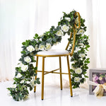 guirlande artificielle roses vigne feuilles vertes extérieur mariage anniversaire décoration romantique 220cm
