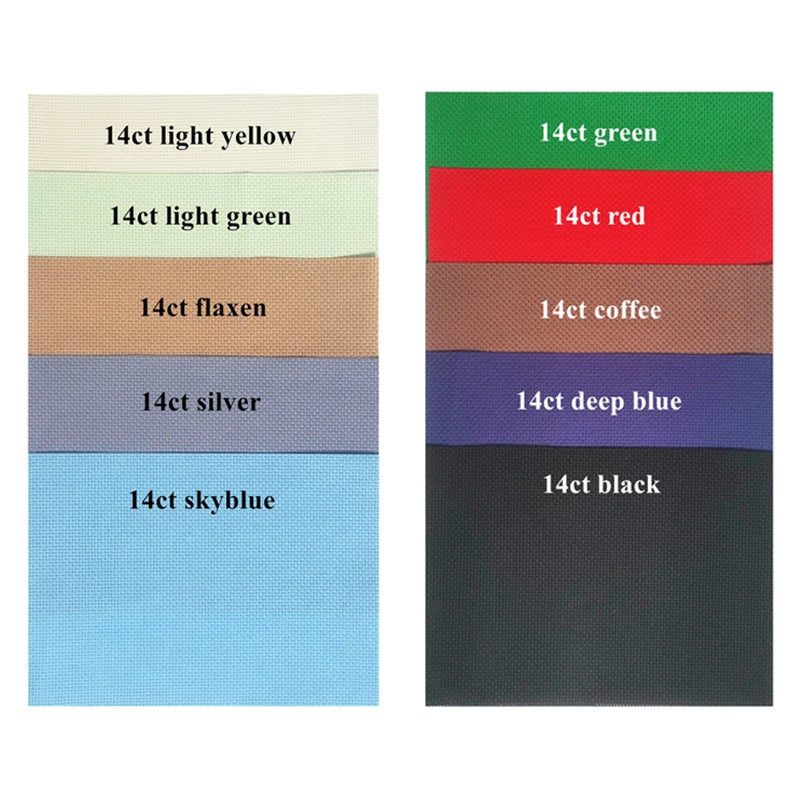 toiles broderie coton 14ct 16ct 18ct 28ct multicolore pack 10 pièces pastorales