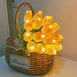 décoration intérieure moderne bouquet tulipes lumineuses orange jaune rose adhésif anniversaire mariage