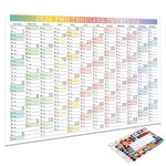 calendrier mural multicolore moderne stickers adhésifs planification mensuelle jour mois dates famille maisonécole