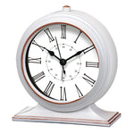 horloge table classique quartz aiguille brun foncé cadre bois chiffres romains transparent verre vintage