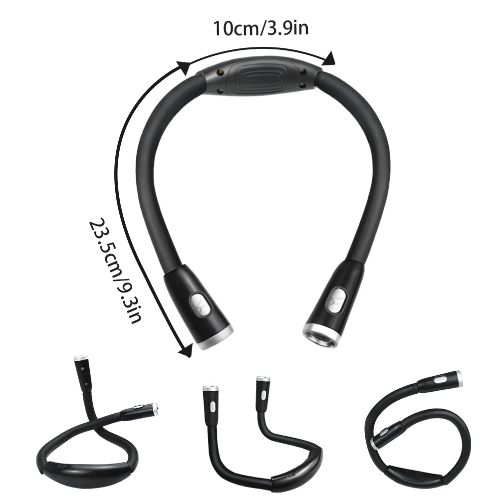 lampe lecture led rechargeable collier noir flexible moderne course pied tricot nocturne usb rechargeABLE