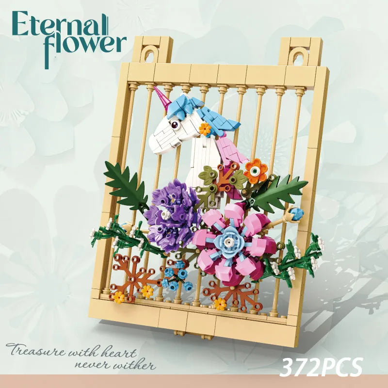 décoration murale cadre lego floral licorne colibri papillons fleurs animaux nature suspendu chambre enfants