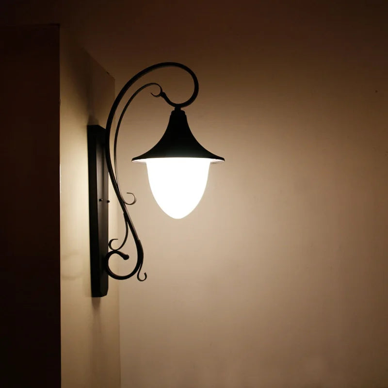 lampe murale noire floral classique éclairage commercial ip44 protégé occlusion fixations grille