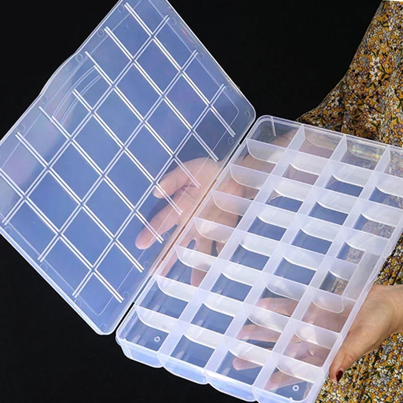 boîtes rangement bijoux transparentes poignées bleues anneau boucles doreilles modernes pratiques