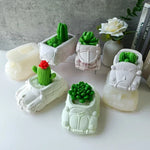 cache plantes forme voiture camion train blanc rose vert vintage rétro