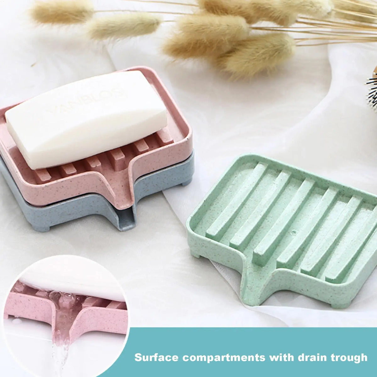 porte savon moderne vert clair adhésif respectueux environnement texture granulée minimaliste