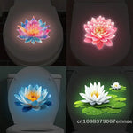 sticker mural multicolore fleur lotus adhésif artiste salle bain décoration chambre opacité