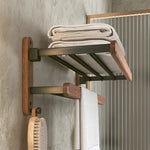 étagères salle bain modernes rustiques bois aluminium non perforées installer murales serviettes brosse dents