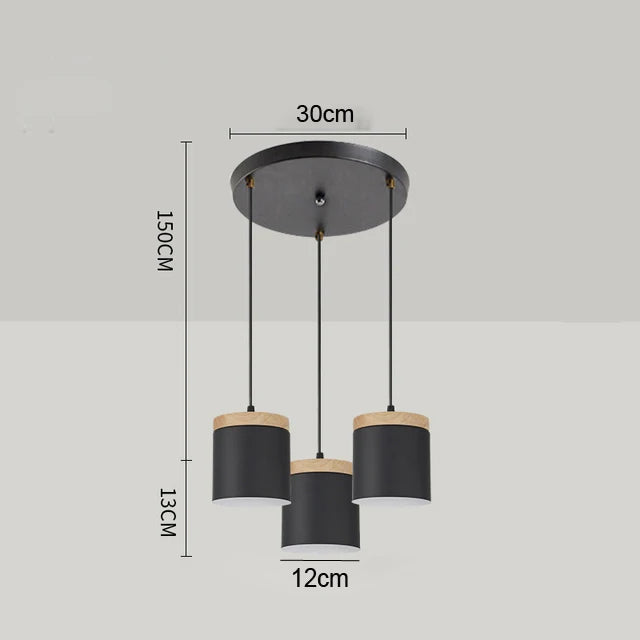 suspension lumineuse moderne minimaliste noir gris blanc matériaux aluminium éclairage led pendentif restaurant cuisine