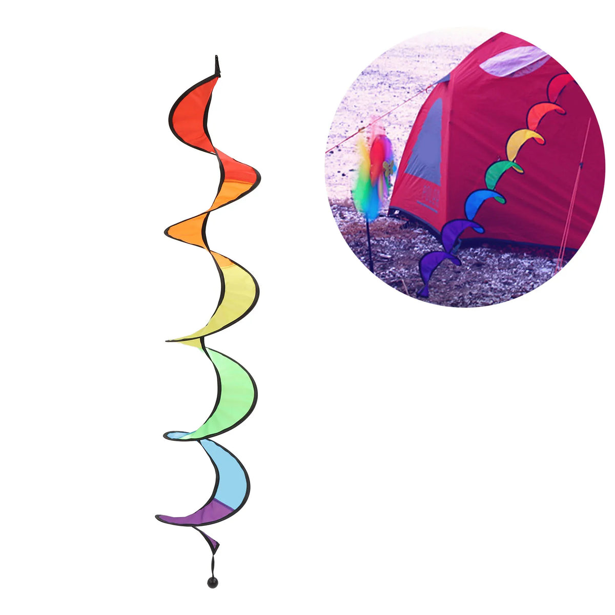 décoration extérieure wind spinner spirale colorée suspendue jardin festive enfants polyester