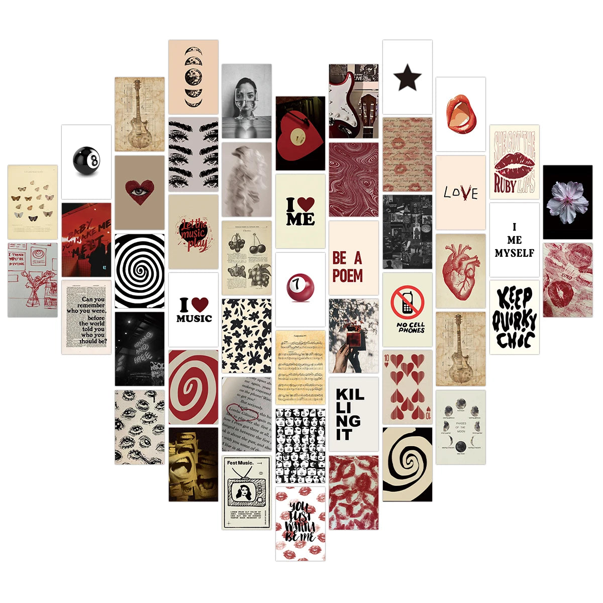 Cartes postales modernes abstraites 15x10cm kit collage chambre décoration vintage minimaliste floral geometrique